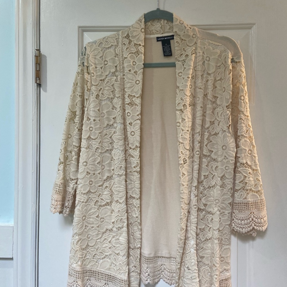 Cream lace cardigan